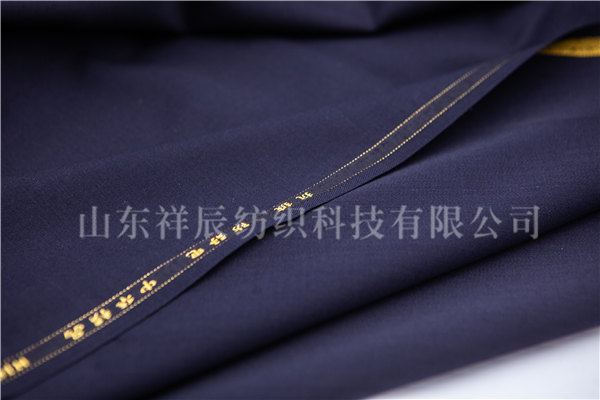 藏青毛涤贡丝锦50W/50P 90s/2*2，330g/m